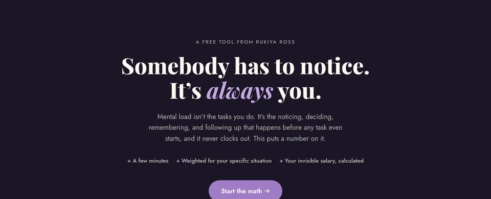 Screenshot of the Mental Load Math tool